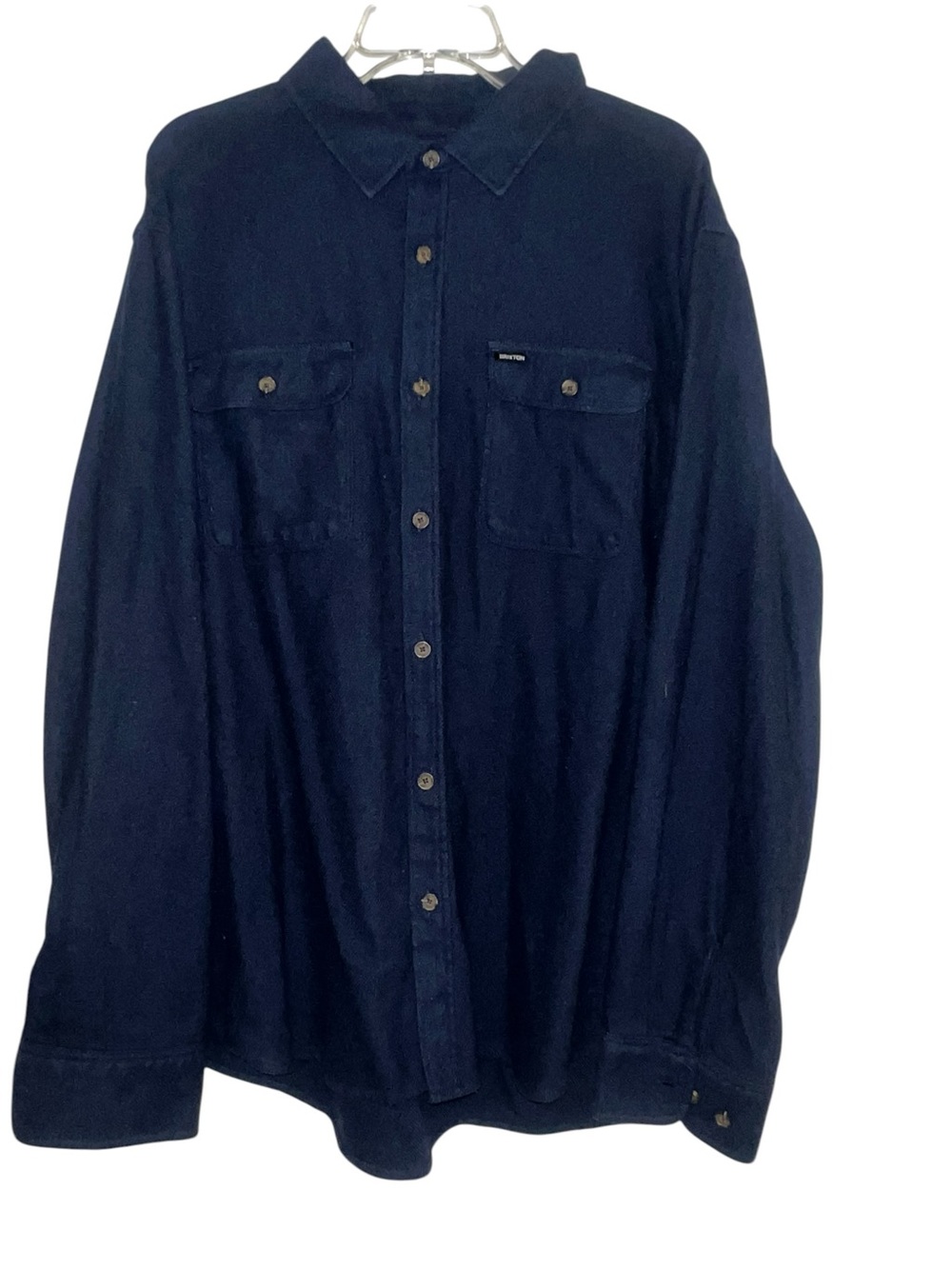 Brixton Bowery Standard Fit Long Sleeve Button-Up Shirt Navy XXL